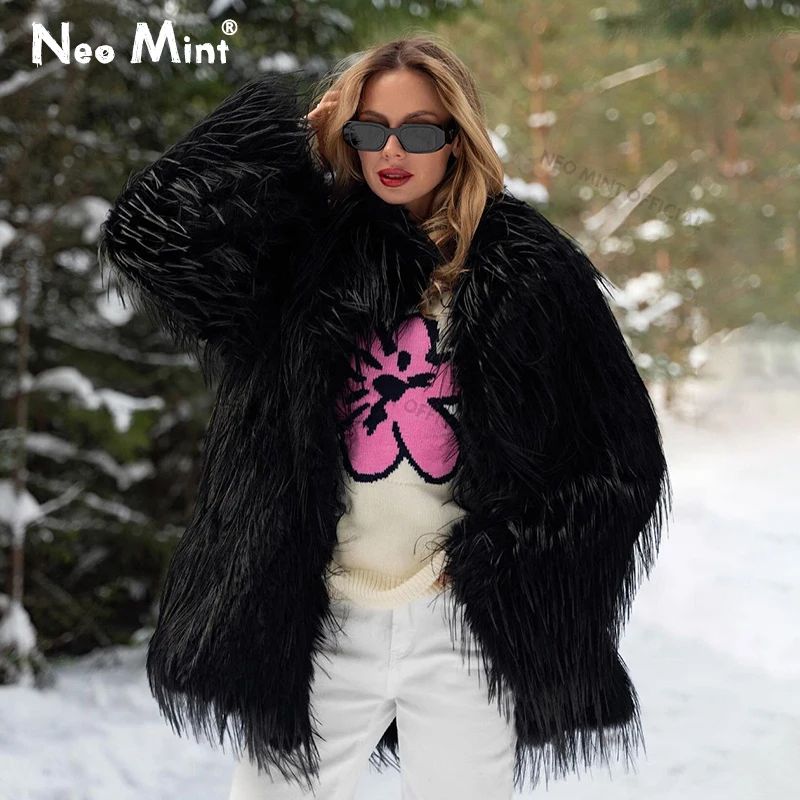 Streetwear Brand China - Женское меховое пальто Neo Mint, длинное