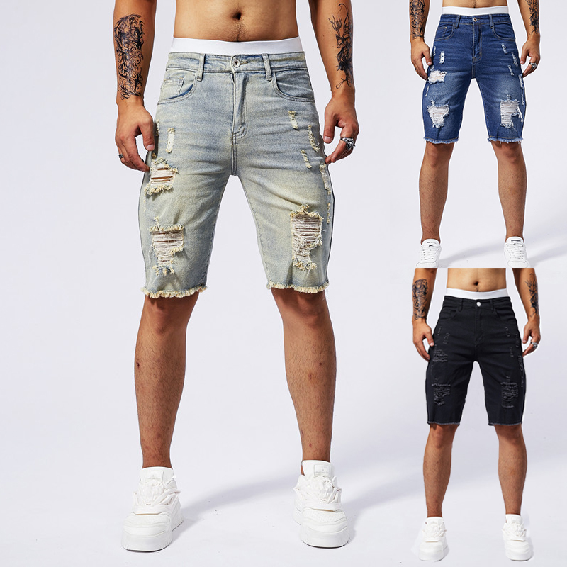 Streetwear Brand China - Новинка лета 2024, мужские рваные джинсовые