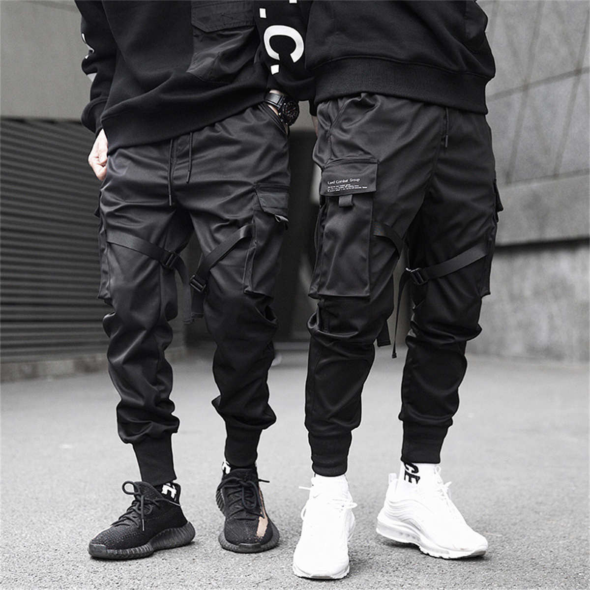 Streetwear Brand China - Черные брюки-карго в стиле хип-хоп, летние