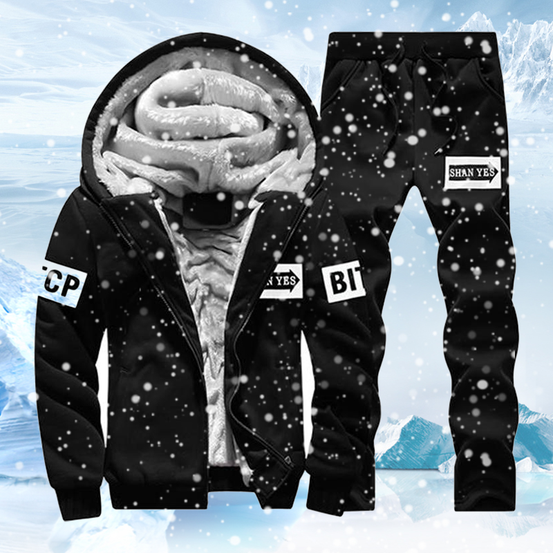 Streetwear Brand Hoodie - Новый флисовый Мужской комплект, модный брендовый