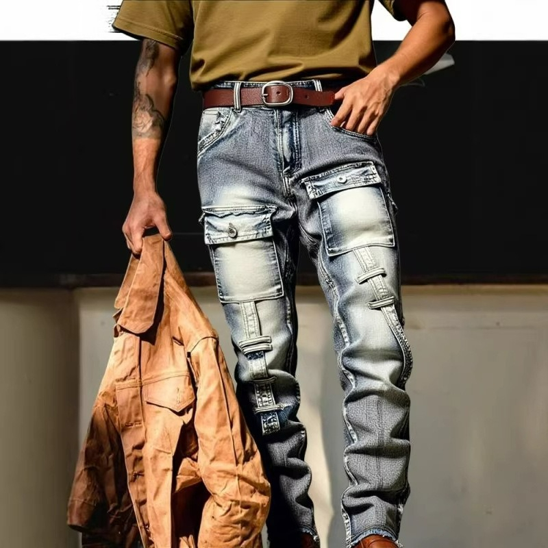 Мужские брюки с эффектом потер – обзор и цена Europe Streetwear Brand