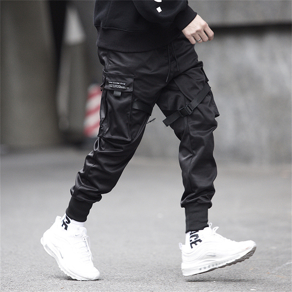 Черные брюки-карго в стиле хип – обзор и цена Streetwear Brand China