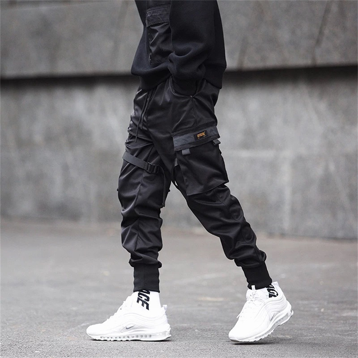 Черные брюки-карго в стиле хип – обзор и цена Streetwear Brand China
